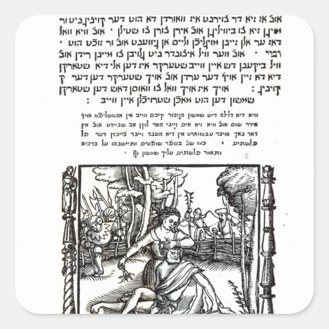 Samson und Delilah Quadratischer Aufkleber (Vorderseite)