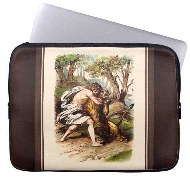 Samson und der Löwe Laptopschutzhülle (Vorderseite)