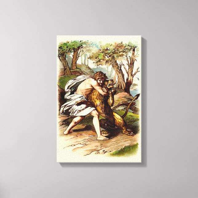 Samson und der Löwe Leinwanddruck (Vorderseite)