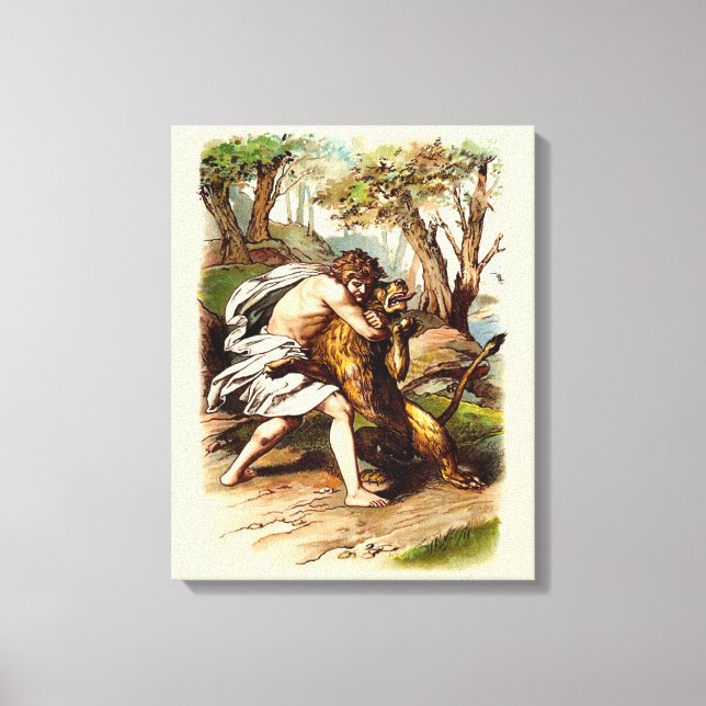 Samson und der Löwe Leinwanddruck (Vorderseite)