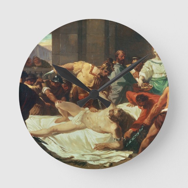 Samson verraten von Delilah (Öl auf Leinwand) Runde Wanduhr (Vorderseite)