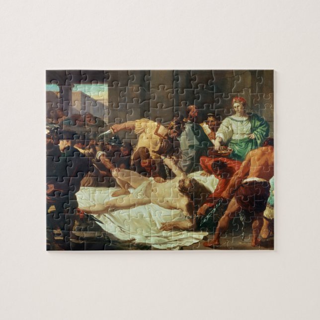 Samson verriet durch Delilah (Öl auf Leinwand) Puzzle (Horizontal)