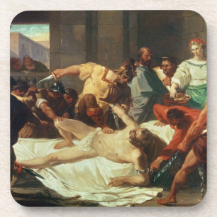 Samson verriet durch Delilah (Öl auf Leinwand) Untersetzer
