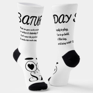Samstag Gedicht Socks - Trendy, Funny, White&Black Socken