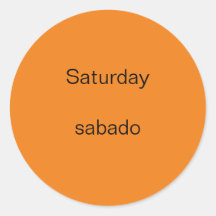 Samstag Sabado Englisch bis Spanisch Stickers