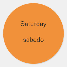 Samstag Sabado Englisch bis Spanisch Stickers