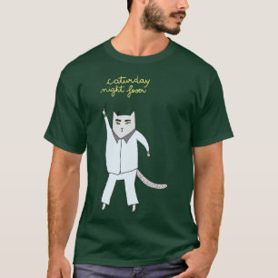 Samstagabend-Fieber-Katzen-Disco T-Shirt