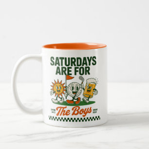 Samstage sind für die Jungs Golf Retro Golfen Zweifarbige Tasse