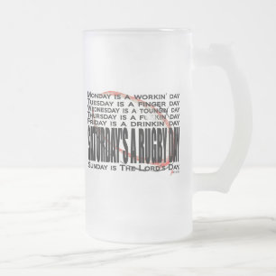 Samstages ein Rugby-Tag Mattglas Bierglas