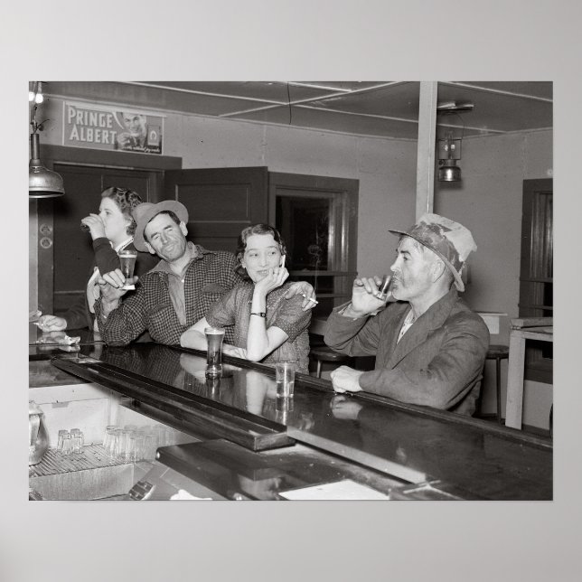 Samstagnacht im Saloon, 1937. Vintages Foto Poster (Vorne)