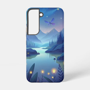 Samsung Galaxy Hülle Leuchtende Libellen am See