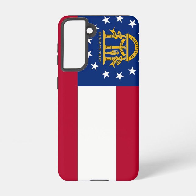 Samsung Galaxy S21 Case Flag von Georgia, USA. Hülle (Rückseite)