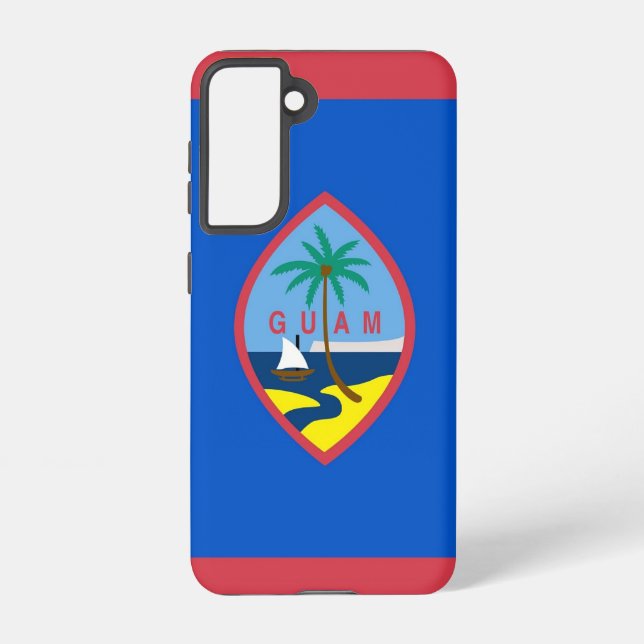 Samsung Galaxy S21 Case Flag von Guam, USA. Hülle (Rückseite)