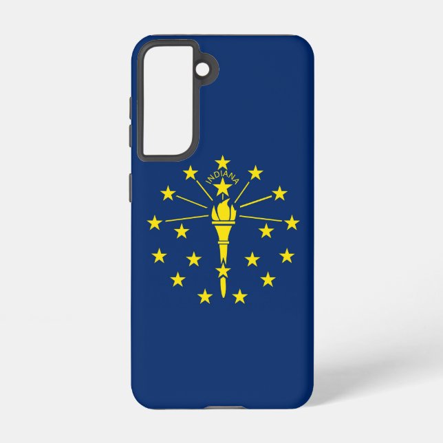 Samsung Galaxy S21 Case Flag von Indiana, USA. Hülle (Rückseite)