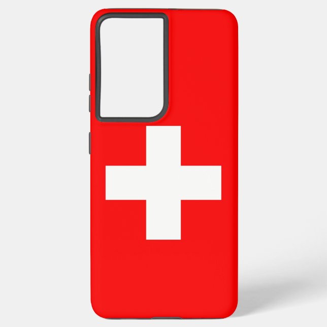 Samsung Galaxy S21 Plus Fallflagge der Schweiz Hülle (Rückseite)