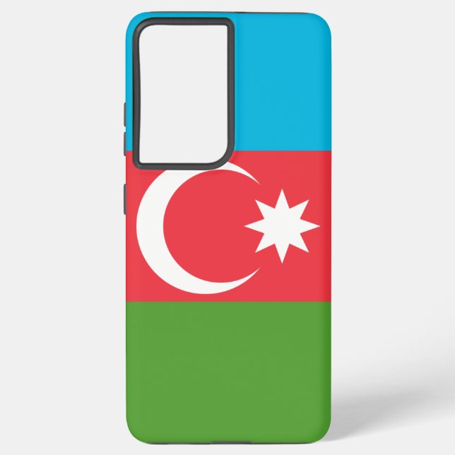 Samsung Galaxy S21 Plus Fallflagge von Aserbaidsch Hülle (Rückseite)