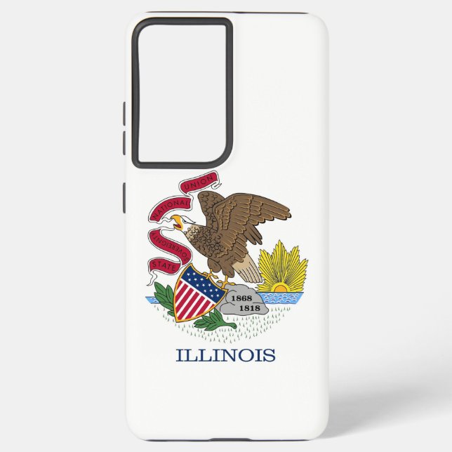 Samsung Galaxy S21 Plus Fallflagge von Illinois Hülle (Rückseite)