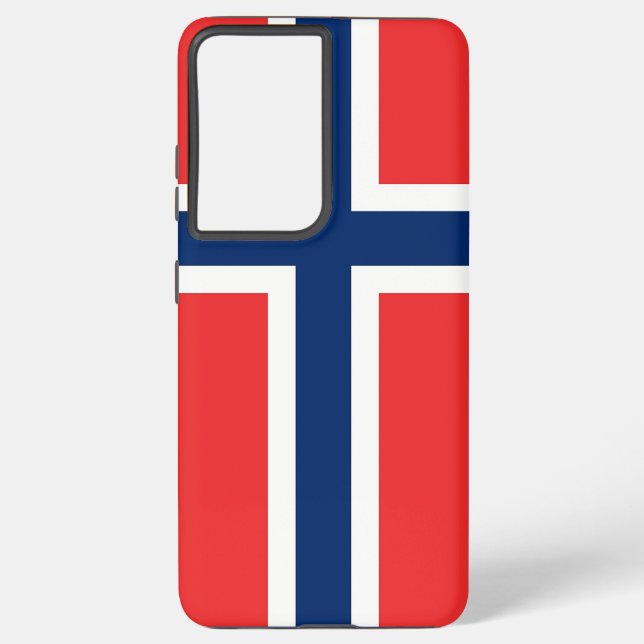 Samsung Galaxy S21 Plus Fallflagge von Norwegen Samsung Galaxy Hülle (Rückseite)