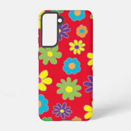 Samsung Galaxy S21 Red Flower Phone Case Hülle