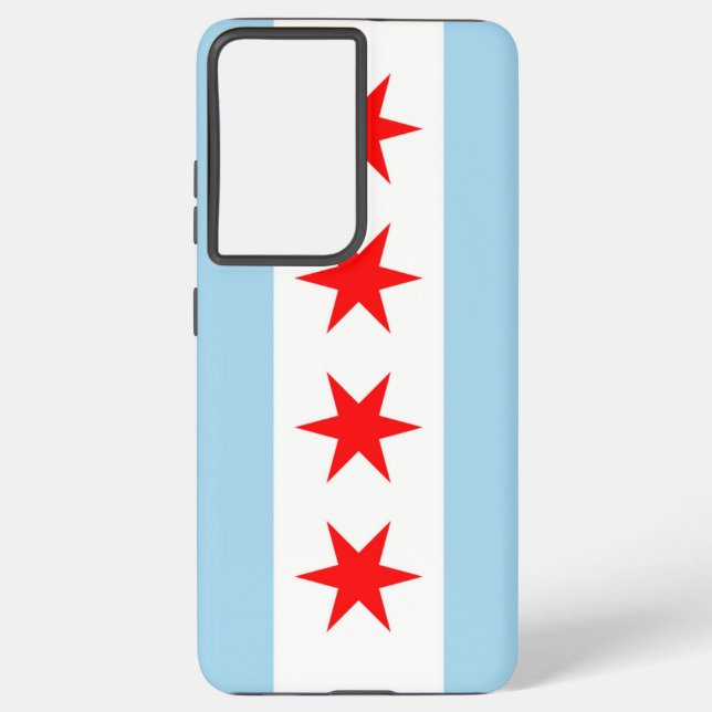 Samsung Galaxy S21 Ultra Case Flag von Chicago Hülle (Rückseite)