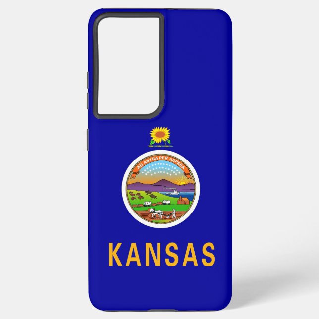 Samsung Galaxy S21 Ultra Case Flag von Kansas Hülle (Rückseite)