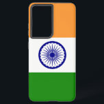 Samsung Galaxy S21 Ultra Case mit indischer Flagge Samsung Galaxy Hülle<br><div class="desc">Eine Touch Indianerstolz auf Ihre Samsung Galaxy S21 Ultra mit unserem exklusiven Cover mit der indischen Flagge! Dieses Stück wurde mit viel Liebe zum Detail gestaltet und feiert das indische Erbe und den kulturellen Reichtum. Das Design zeigt stolz das ikonische Dreifarbenmuster von Safran, Weiß und Grün, wobei der Ashoka Chakra...</div>