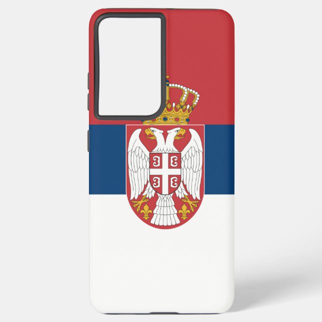 Samsung Galaxy S21 Ultra Case mit serbischer Flagg Hülle (Rückseite)