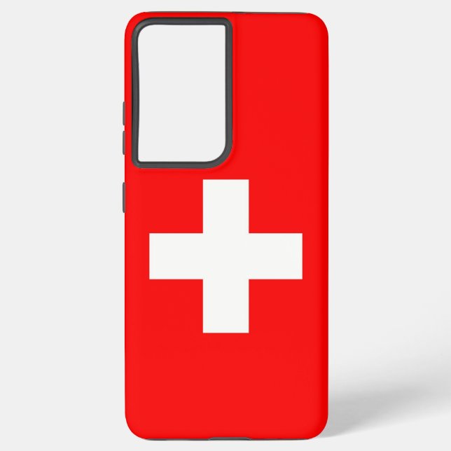 Samsung Galaxy S21 Ultra Case Schweiz Flagge Hülle (Rückseite)