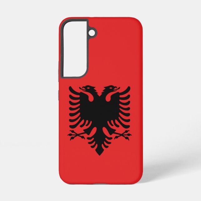 Samsung Galaxy S22 Fallflagge von Albanien Hülle (Rückseite)