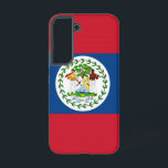 Samsung Galaxy S22 Fallflagge von Belize Samsung Galaxy Hülle<br><div class="desc">Mit dem exklusiven Handy-Cover mit der Flagge von Belize verwandeln Sie Ihre Samsung Galaxy S22! Mit viel Liebe zum Detail gestaltet, präsentiert dieses Handy stolz das ikonische Design der Belizischen Fahne. Die Fahne verfügt über ein blaues Feld mit zwei roten diagonalen Streifen und eine zentrale weiße Scheibe mit dem nationalen...</div>