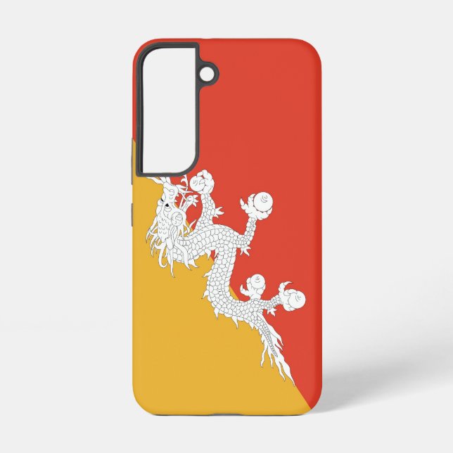 Samsung Galaxy S22 Fallflagge von Bhutan Hülle (Rückseite)