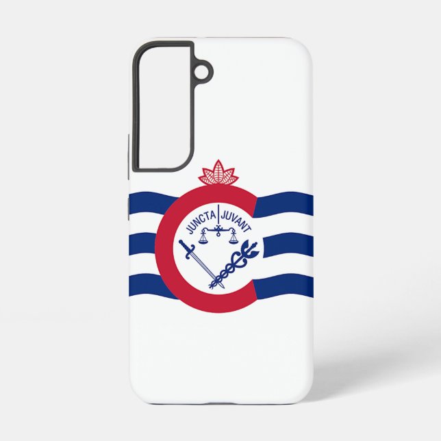 Samsung Galaxy S22 Fallflagge von Cincinnati Samsung Galaxy Hülle (Rückseite)