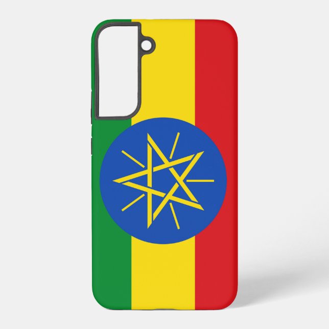 Samsung Galaxy S22 Plus Fallflagge in Äthiopien Hülle (Rückseite)