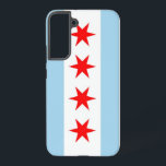 Samsung Galaxy S22 Plus Fallflagge von Chicago Hülle<br><div class="desc">Mit dem Samsung SGH-X500 und dem neuen Samsung SGH-X500 ist das Samsung SGH-X500 das perfekte Mobiltelefon für alle, die es auf der Suche nach einem neuen Mobiltelefon sind. Dieses Cover wurde mit Präzision erstellt und zeigt stolz die ikonischen Elemente der Chicagoer Flagge. Das Design besteht aus vier roten Sternen, die...</div>