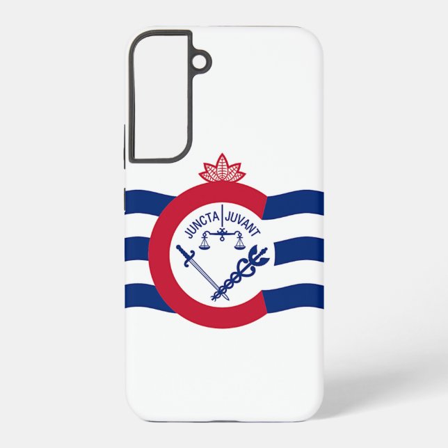 Samsung Galaxy S22 Plus Fallflagge von Cincinnati Hülle (Rückseite)