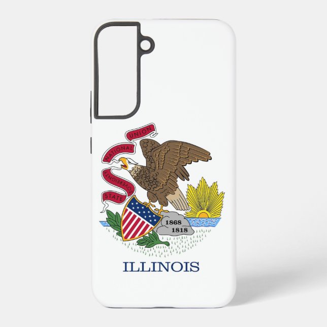 Samsung Galaxy S22 Plus Fallflagge von Illinois Hülle (Rückseite)