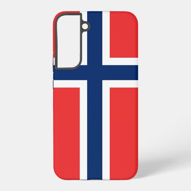 Samsung Galaxy S22 Plus Fallflagge von Norwegen Hülle (Rückseite)