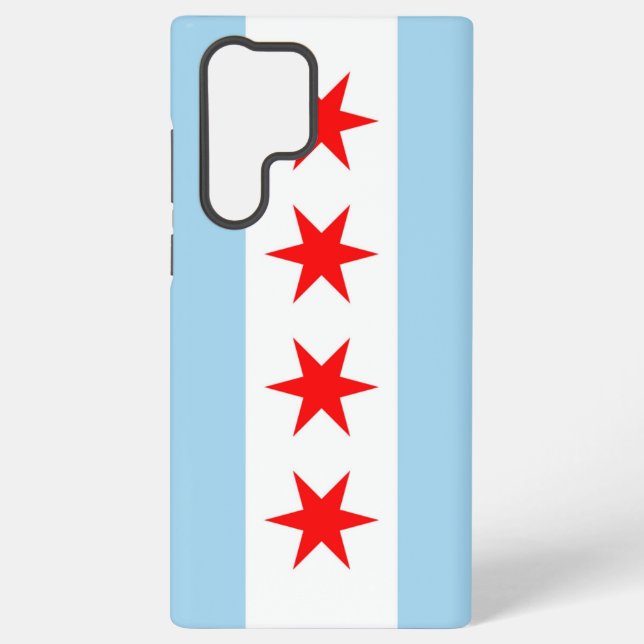 Samsung Galaxy S22 Ultra Case Flag von Chicago Hülle (Rückseite)