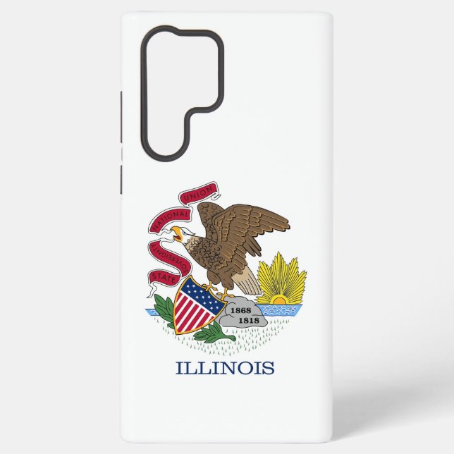Samsung Galaxy S22 Ultra Case Flag von Illinois Hülle (Rückseite)