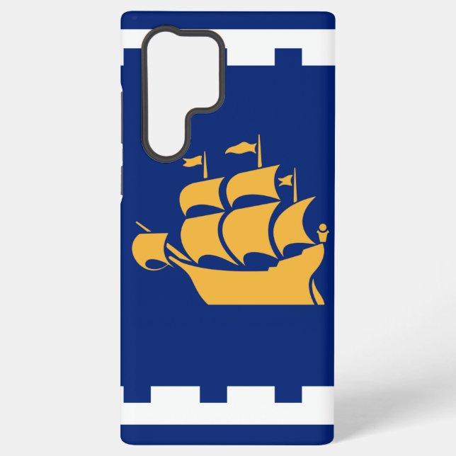 Samsung Galaxy S22 Ultra Case, Quebec City flag Hülle (Rückseite)