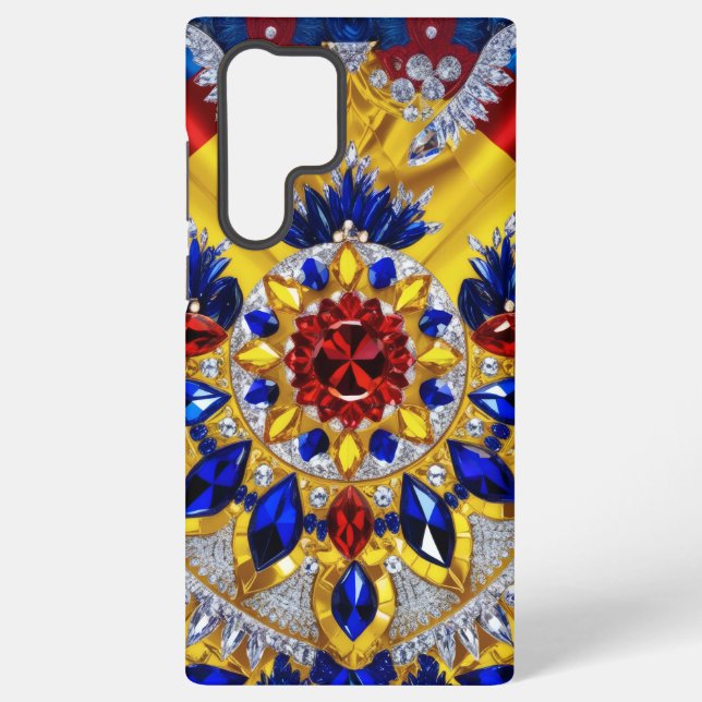 Samsung Galaxy S22 Ultra Case Rumänische Farben Hülle (Rückseite)