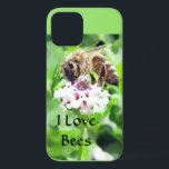 Samsung Phone Case - Honeybee auf Blossom<br><div class="desc">Honigbiene sammeln Pollen aus einer Blüte. Von der Seite betrachtet,  sind Beine,  Körper,  Augen,  Flügel und Antennen deutlich sichtbar vor dem grünen Hintergrund. Im Text steht: "Ich Liebe Bienen!"</div>