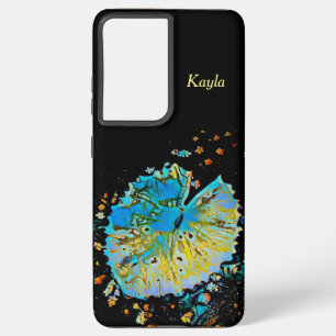 Samsung S21 Ultra Case Water Lily Pod mit Schwarz Galaxy Hülle
