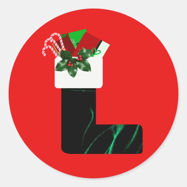 Samt-Weihnachtsstrumpf-Aufkleber Runder Aufkleber (Vorderseite)