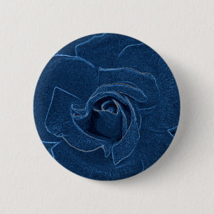 samtblaue Rose Button