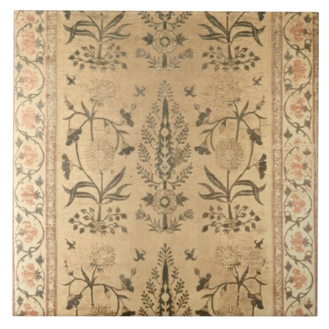 Samtbodenverbreitung, Moghul, Shah Jahan Zeitraum, Fliese (Vorderseite)