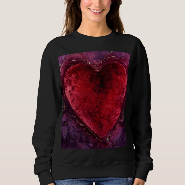 Samtene Emotion – Romantische Liebesherz  Sweatshirt (Vorderseite)