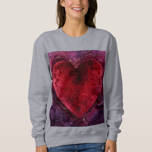 Samtene Emotion – Romantische Liebesherz  Sweatshirt (Vorderseite)