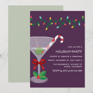Samtene Fichten-Weihnachts-Feier-Cocktailparty Einladung