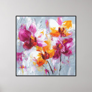 Samtene Flammen-Orchideen-Abstraktes Leinwandbild Leinwanddruck